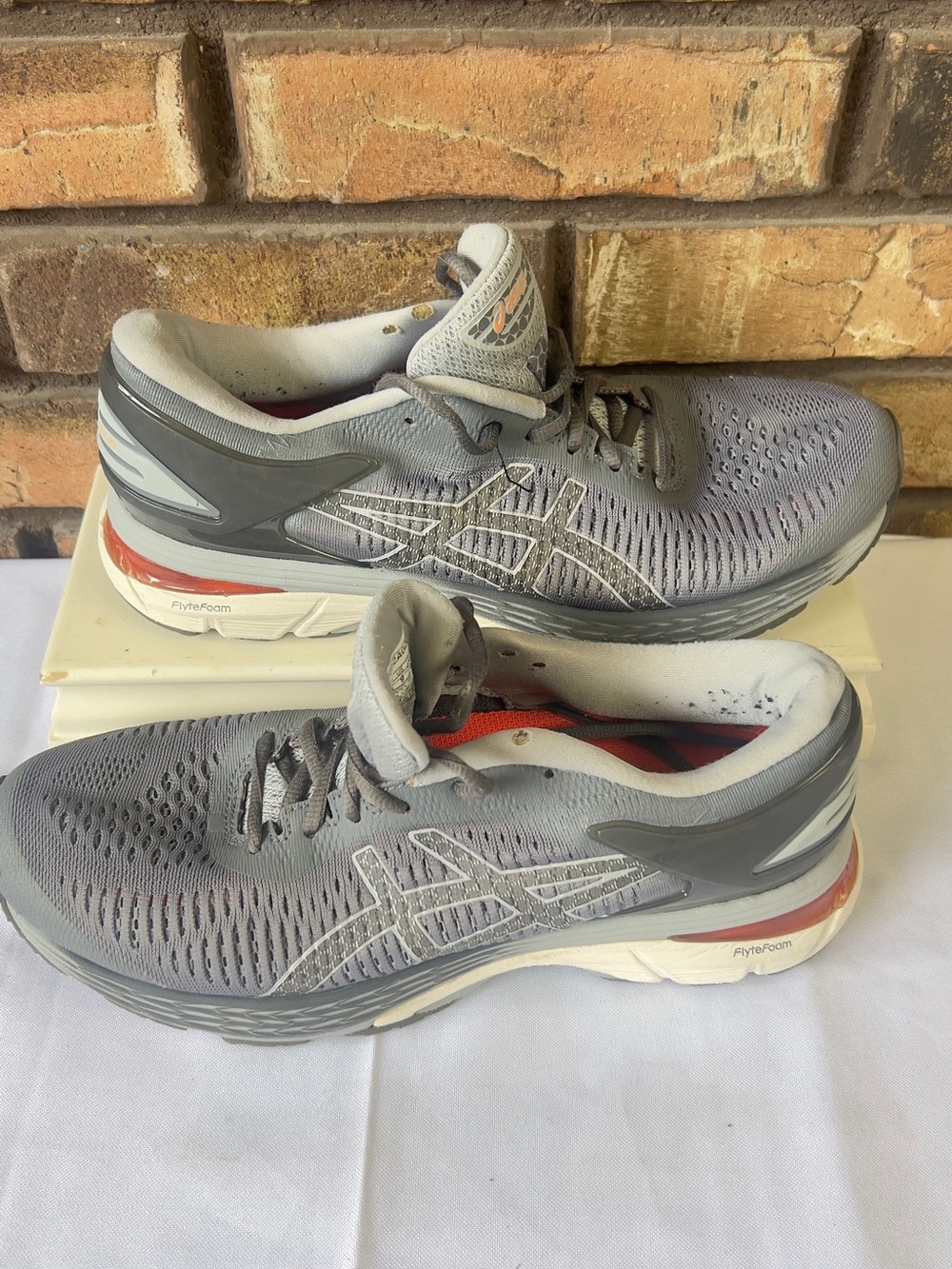 Asics Gray Running Sneakers with Coral Accent - Women's